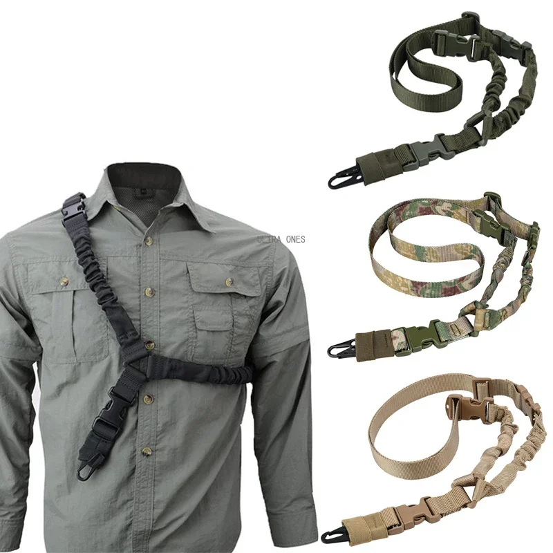 Tactical Single Point Gun Sling Shoulder Strap Rifle Rope Belt with Metal Buckle Shooting Hunting Accessories Gear