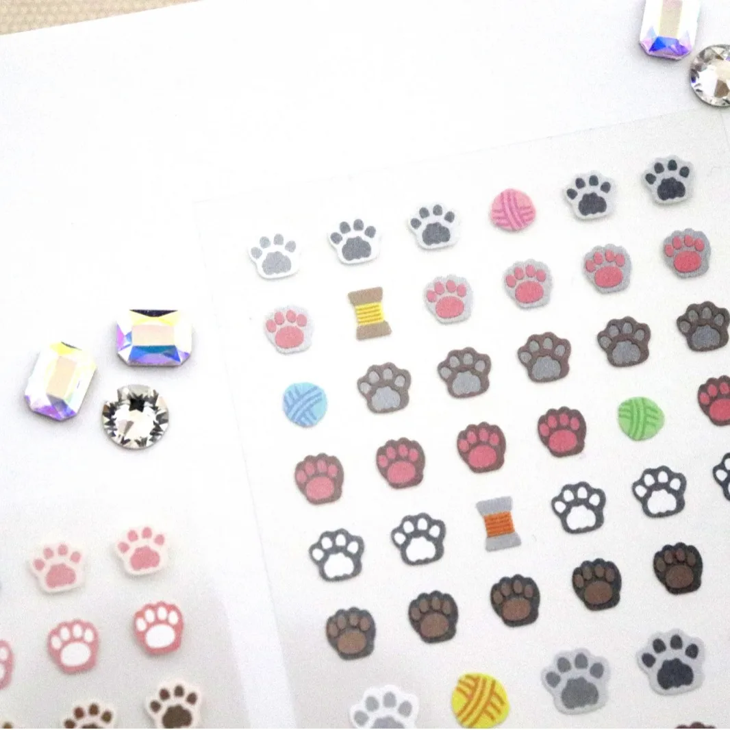 Korean Import Brand BONITO 2 in 1 Kawaii Cat Paw Paper Stickers Scrapbooking Diy Journal Sticker Sheet Aesthetic Deco Gift