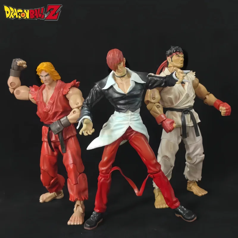 19cm Street Fighter Action Figure Capcom Vs Snk Figures Genuine Bulk Iori Yagami Takashi Ryu Ken King Figurine Toys Game Gift