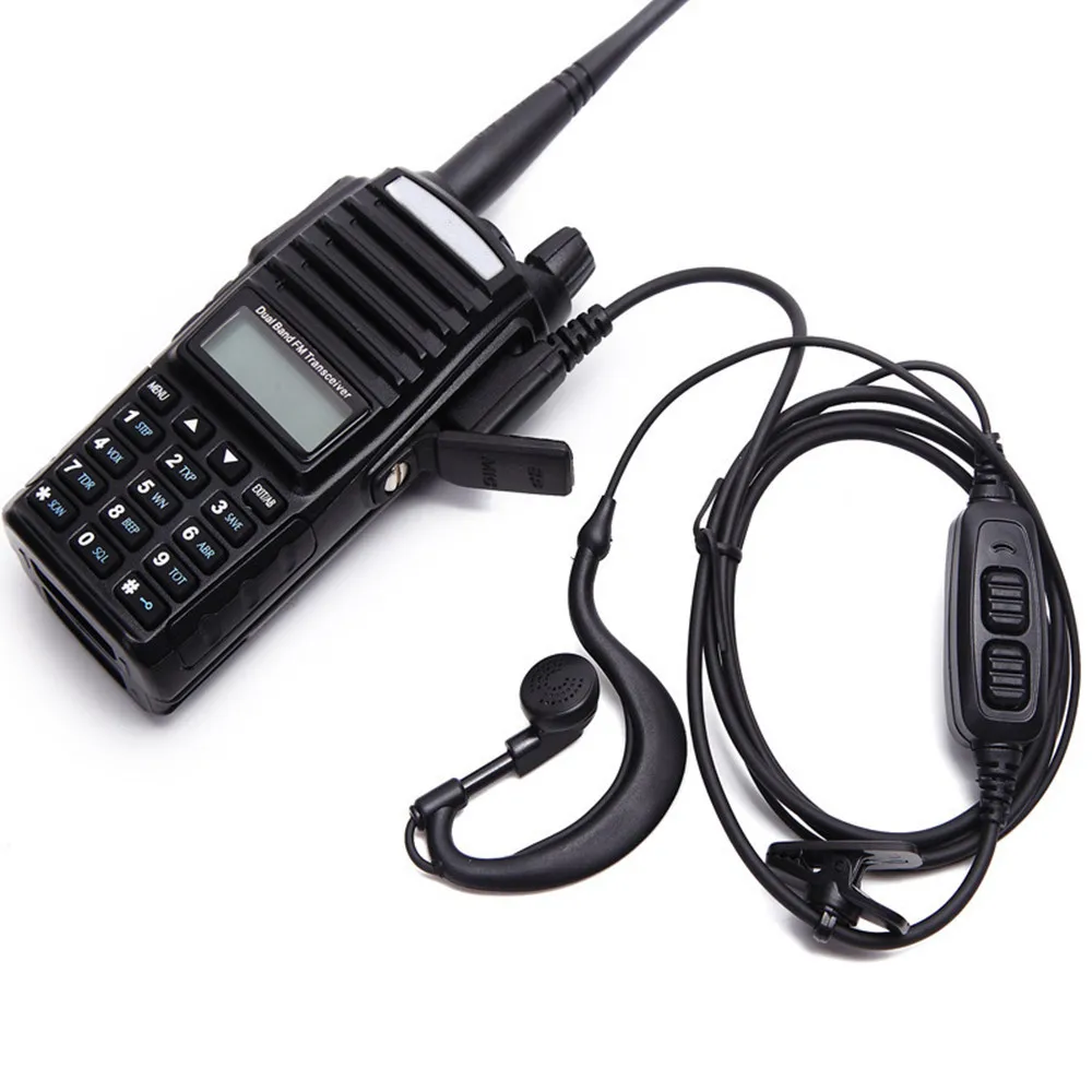 Dual PTT Tai Nghe Tai Nghe Chụp Tai Có Micro Cho Bộ Đàm Baofeng BF-UV5R UV82 UV82L UV-89 Phát Tai Dual-Thiết Kế Nút
