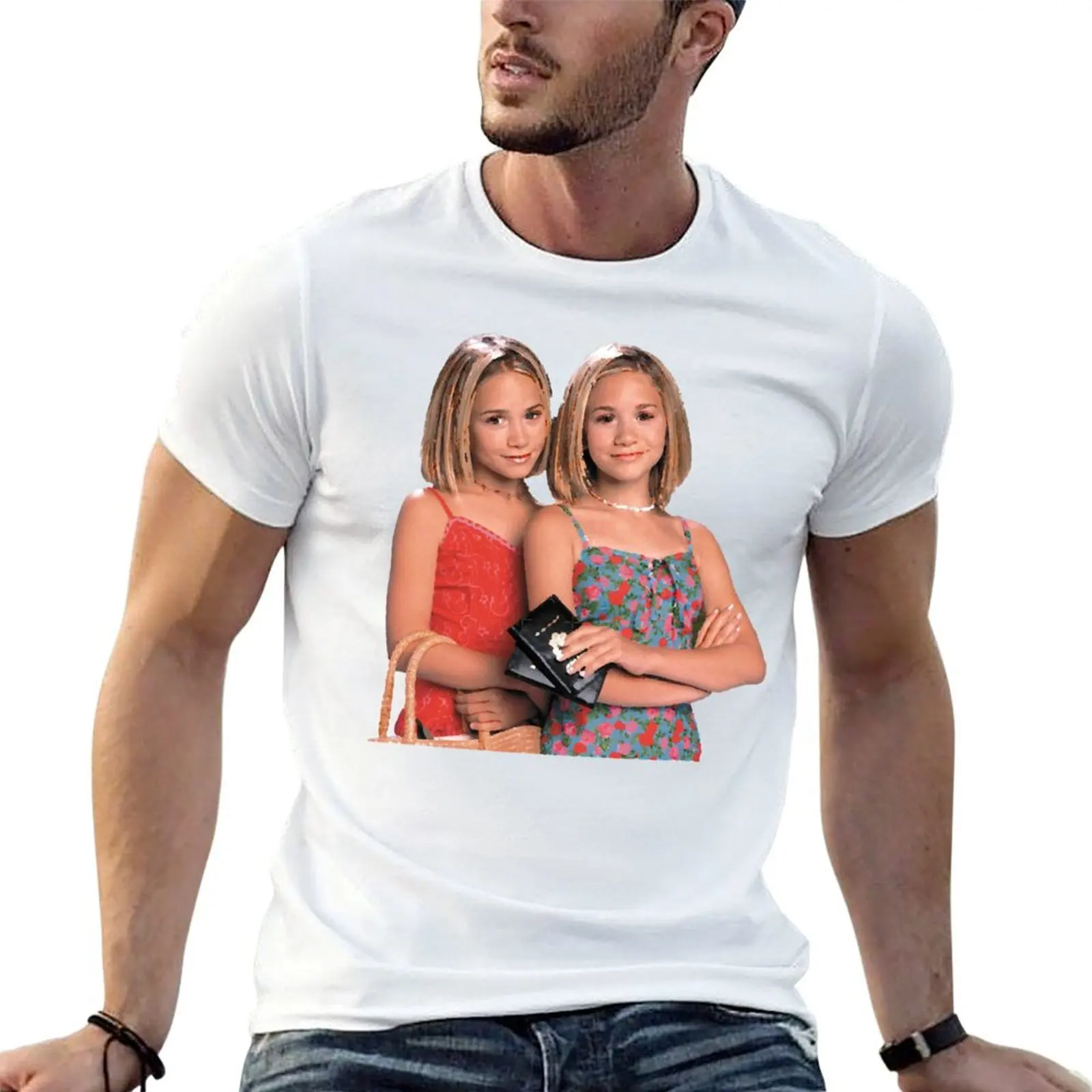 

Mary Kate _amp_ Ashley Olsen Twins T-Shirt cotton t shirts high quality anime t shirts for man T-Shirt