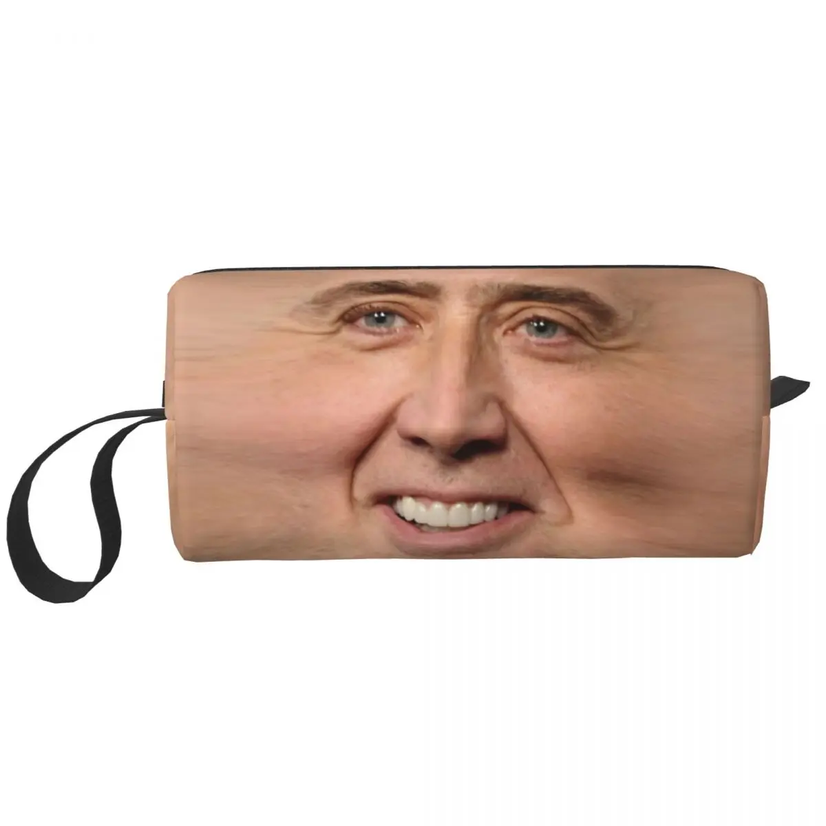 Nicolas Cage Cosmetic Bag Women Kawaii Large Capacity Funny Meme Makeup Case Beauty Storage Toiletry Bags