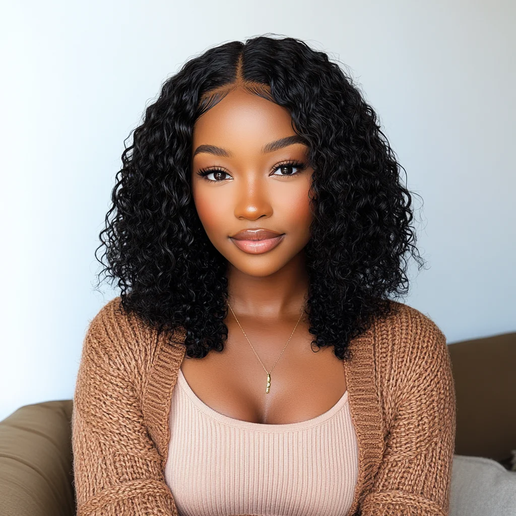 Sleek U Part Human Hair Wigs For Women QVR Short Curly Remy Brazilian Hair Wigs Short Natural Black Kinky Curly V Part Wigs