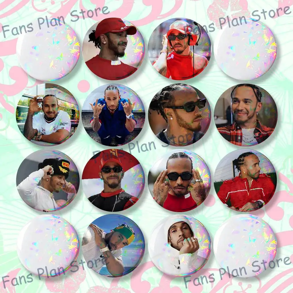 Driver L-Lewis Hamilton Badges Creative Tinplate Button Pins Brooch Creative Quotes Badge Clothes Backpack Jewelry Gift