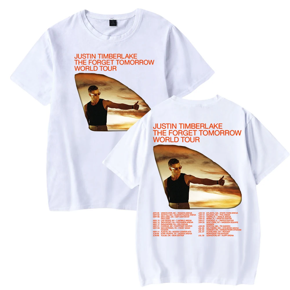 Justin Timberlake T-shirt The Forget Tomorrow World Tour 2024 Crewneck Short Sleeve Tee Men Women Streetwear Fashion Clothes