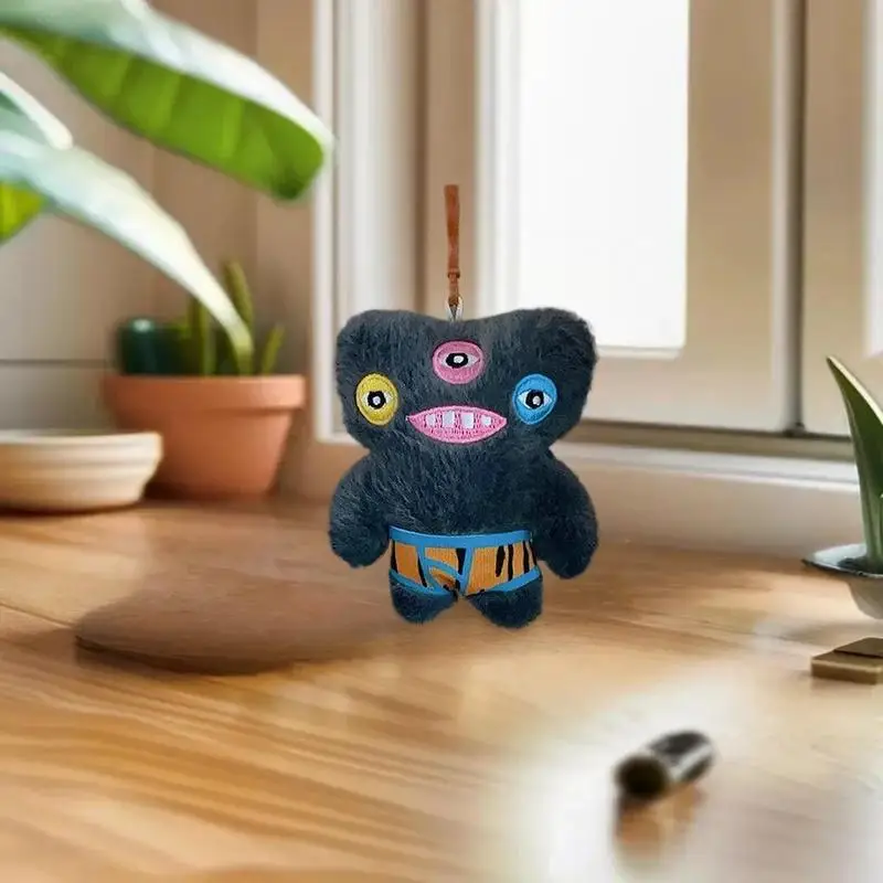 Zachte pluche tanden Monster pop sleutelhanger auto tas decoratieve hanger kinderen aanwezig