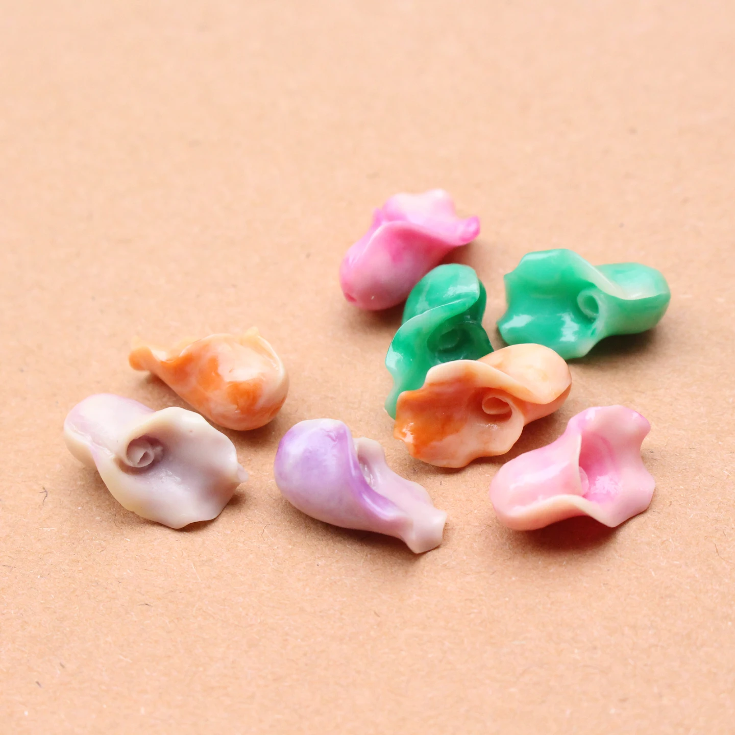 Couple Colored Calla Beads Artificial Coral Flowr Bead for Jewelry Making Pink Blue Jewellery Supplies DIY Materiales Cute