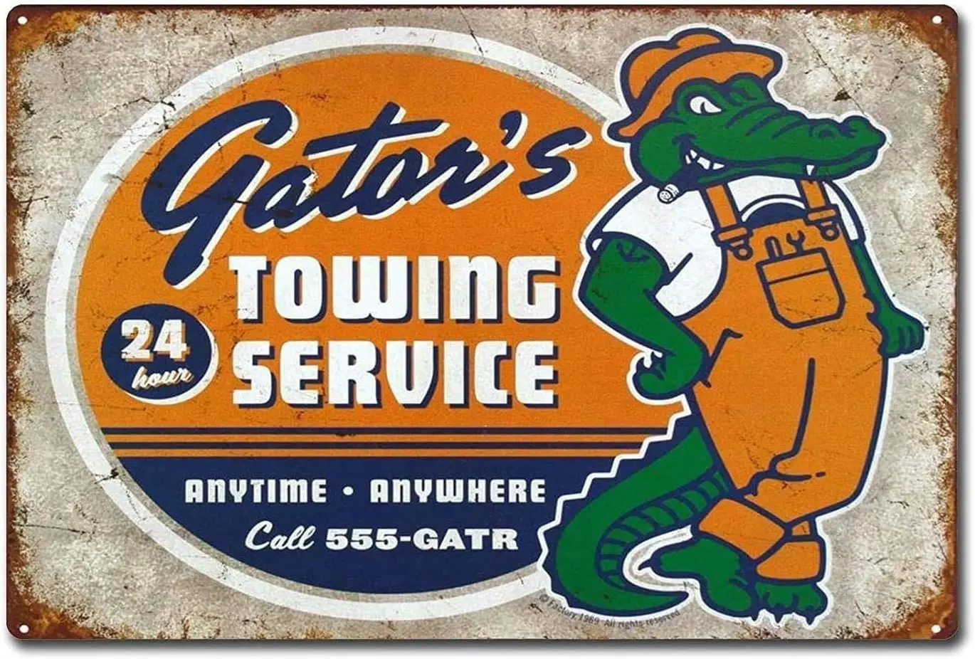 Tin Sign New Aluminum Gator's Towing Service Vintage Tin Sign Metal Sign 12 x 8 Inch sign