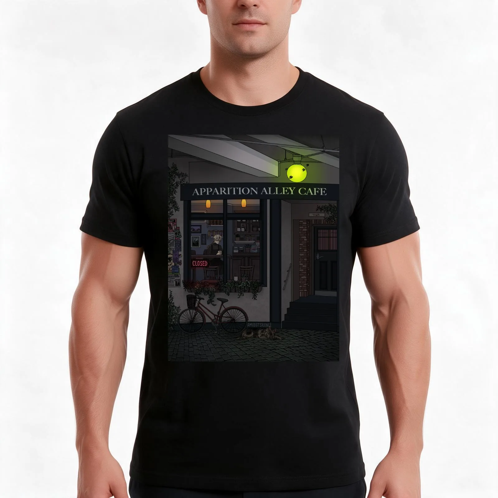 Apparition Alley T-Shirt Summer Casual Cotton Tee Oversized Streetwear Tops Vintage Graphic Print Loose Fit Short Sleeve
