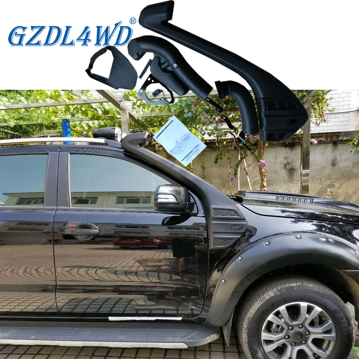 4X4 OFFROAD Wading Desert Air Intake ชุดดําน้ําสําหรับ Ranger T7 2015 - 2022 MK2 MC UTE XLT PX