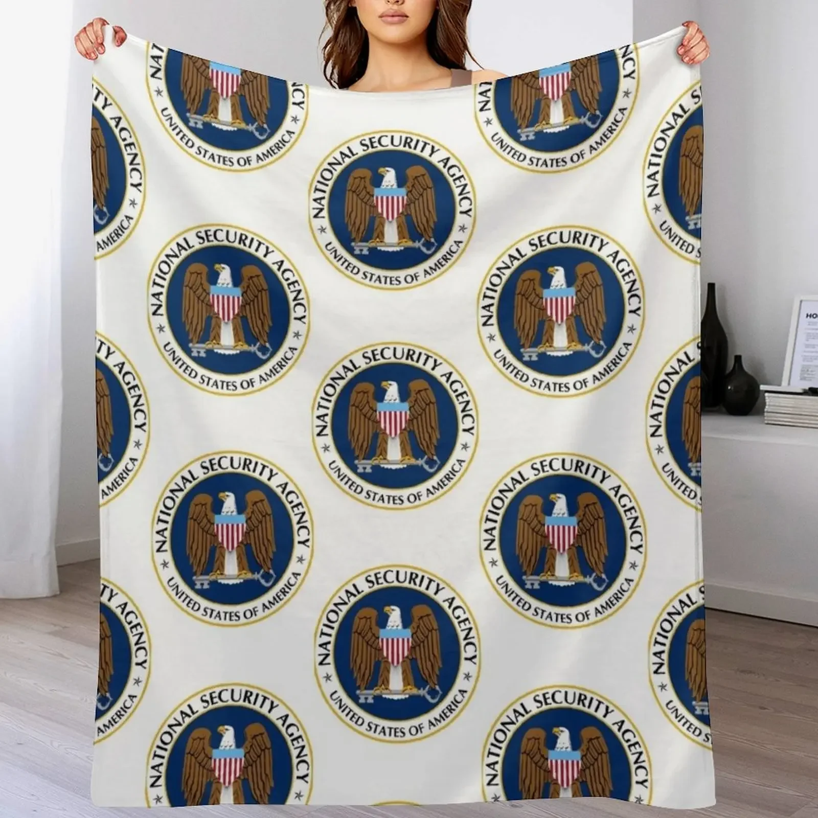 National Security Agency Emblem Throw Blanket Warm Throw Blanket Gift for Anniversary