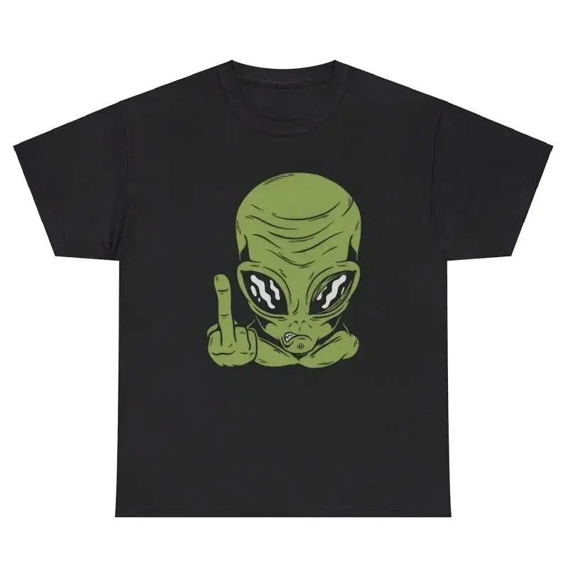 Alien Middle Finger T Shirt Funny Inappropriate Extraterrestrial Lover Humor Tee