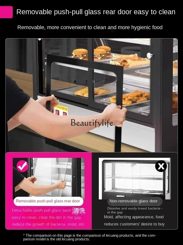 Commercial Heated Display Cabinet Desktop Heating Display Cabinet Fried Chicken Fries Fresh Cabinet Egg Tart Hamburger