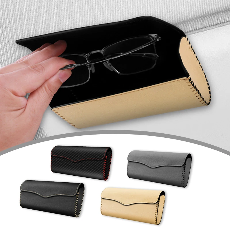 SEAMETAL Car Sun Visor Glasses Case Soft Lining Scratch-Free Suede Sunglasses Protector Box Magnetic Stable Eyeglasses Holder