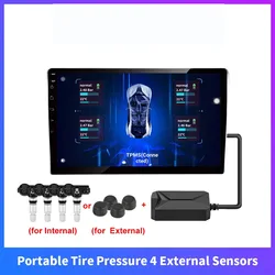 Smart TPMS Car Tire Pressure Alarm Monitor System 4 Sensors Display Solar Intelligent Tyre Pressure Temperature Warning