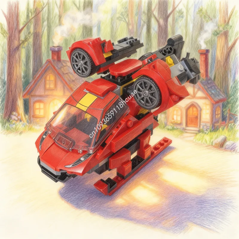 

216 шт. MOC спасательный вертер, модель чемпиона по городу, строительные блоки, архитектурные игрушки, идея, образовательный кирпич, рождественские подарки для детей