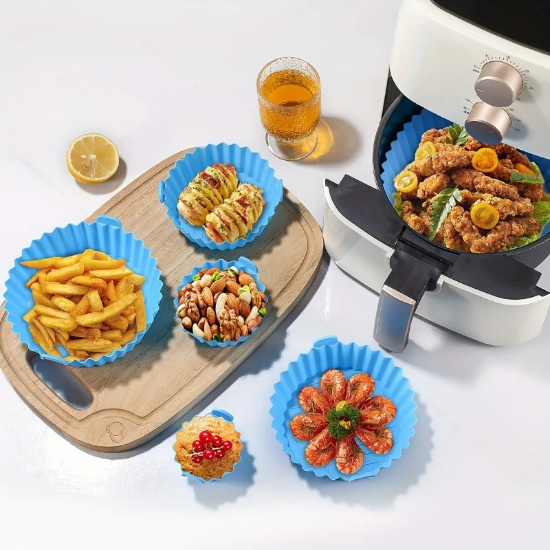 6-Piece Silicone Air Fryer Oven Mat | Food-Grade Non-Stick Baking Tray Mat, Air Fryer Liner, Durable Kitchen Essential