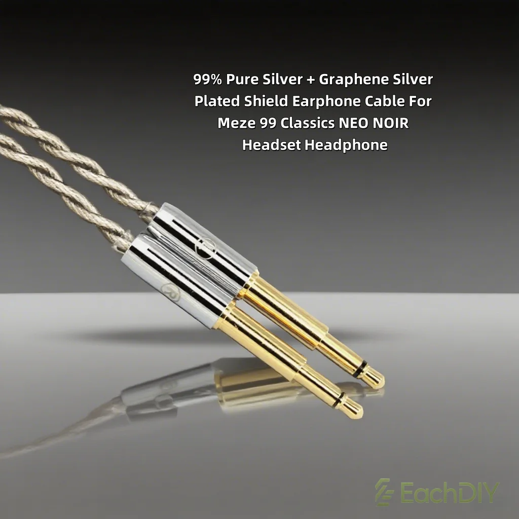 4 الأساسية الفضة النقية + الجرافين الفضة مطلي درع الصوت سماعة سماعة كابل ل Meze 99 الكلاسيكية NEO NOIR 7945