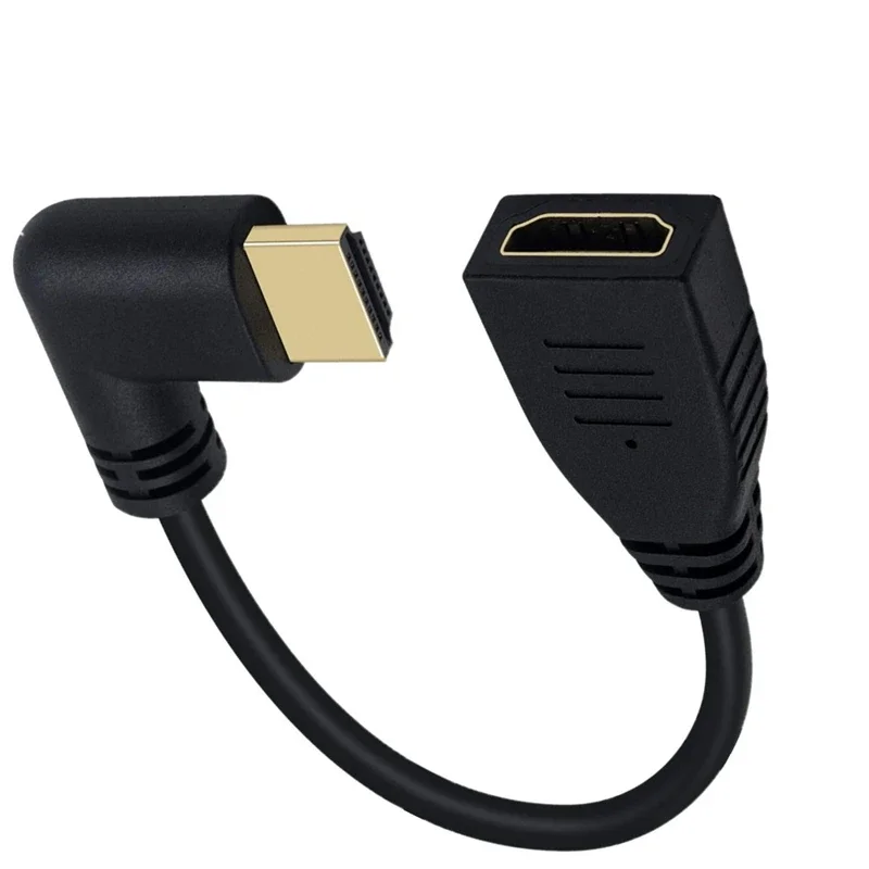 Przedłużacz 2.0 kompatybilny z HDMI 90 stopni prostopadły przewód łokciowy męski do żeński 2K * 4K @ 60HZ Ultra 3D 1080P Ethernet