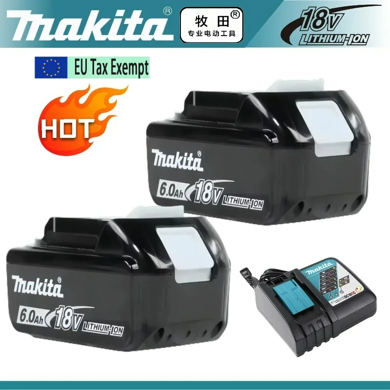 100 % Original-Makita-Akku, 6,0 Ah, 18 V, wiederaufladbarer Akku für DHP489 DGA404 DDF487 DTD173 DAS180 HR140D Makita 18 V Elektrowerkzeug