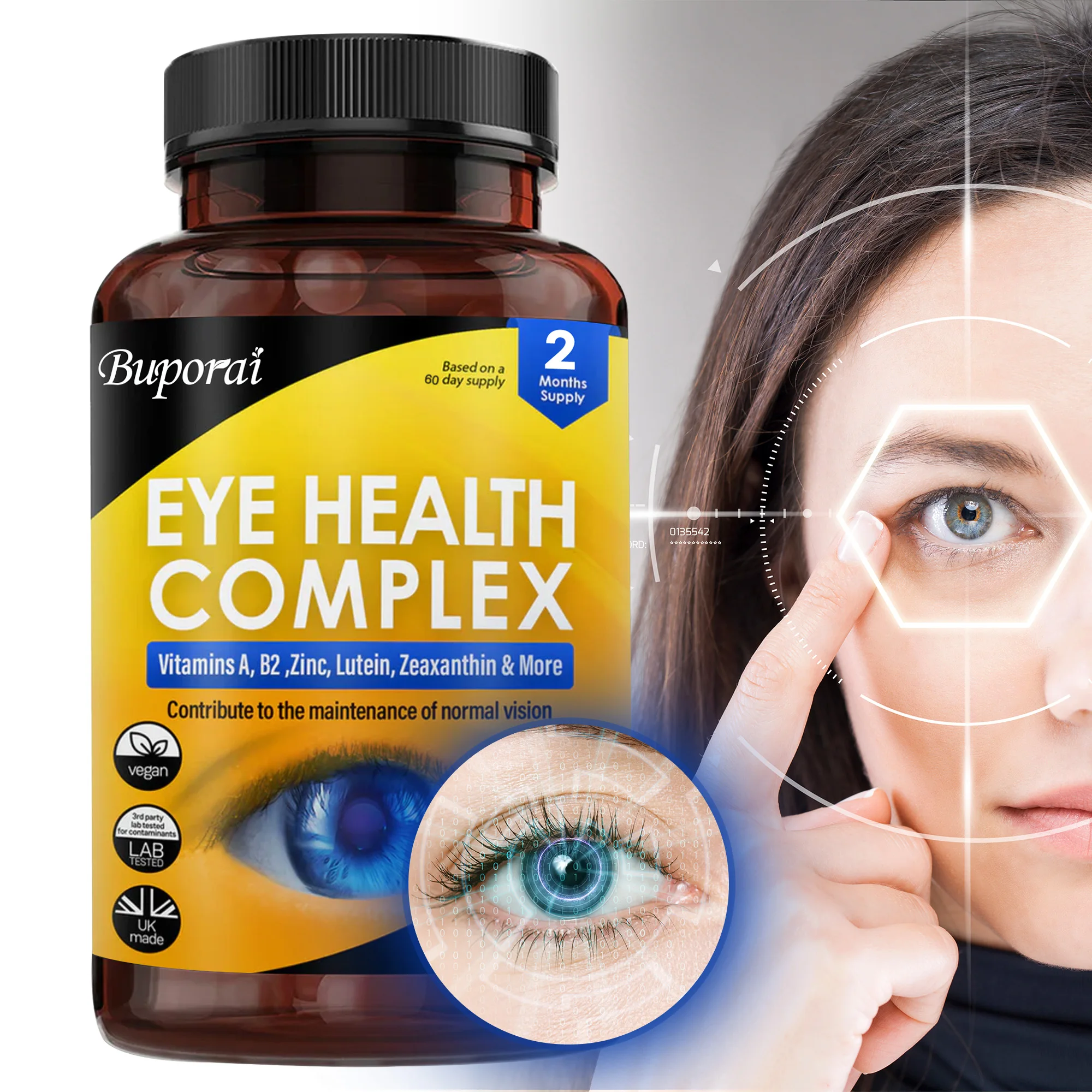 

Eye Health Complex - Vision health, Reduce Eye Fatigue and Dry Eyes, Improve Sleep Quality, Antioxidant, Reduce Yellow Spots