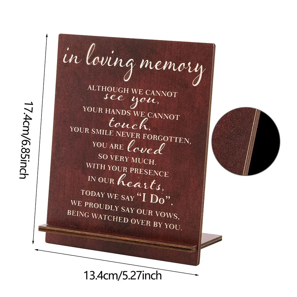 In Loving Memory Declaration Quotes Ornaments, Wooden Ornaments Crafts, Home Tabletop Decorations, for Couples Valentine's Day