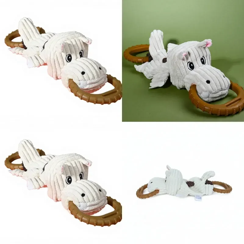 Durable Rubber Dog Chew Ring Interactive Teeth Cleaning Toy for Puppy Bite Resistant Pet Supplies