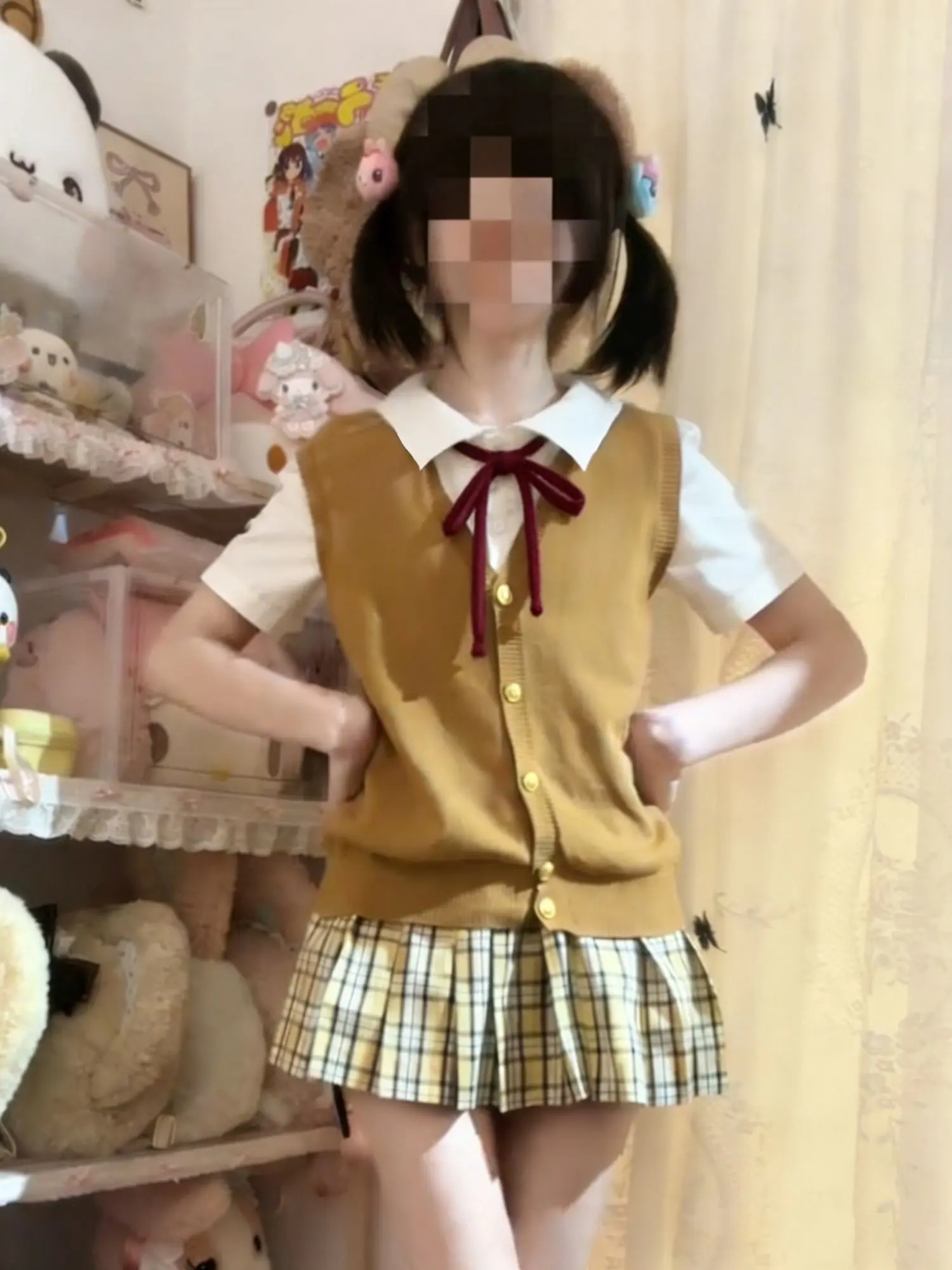 

Original Design College JK Uniform Vest Knitted Layering Summer Sweet School Girl Feel Plaid Skirt Soft Girl Style Fashion Set