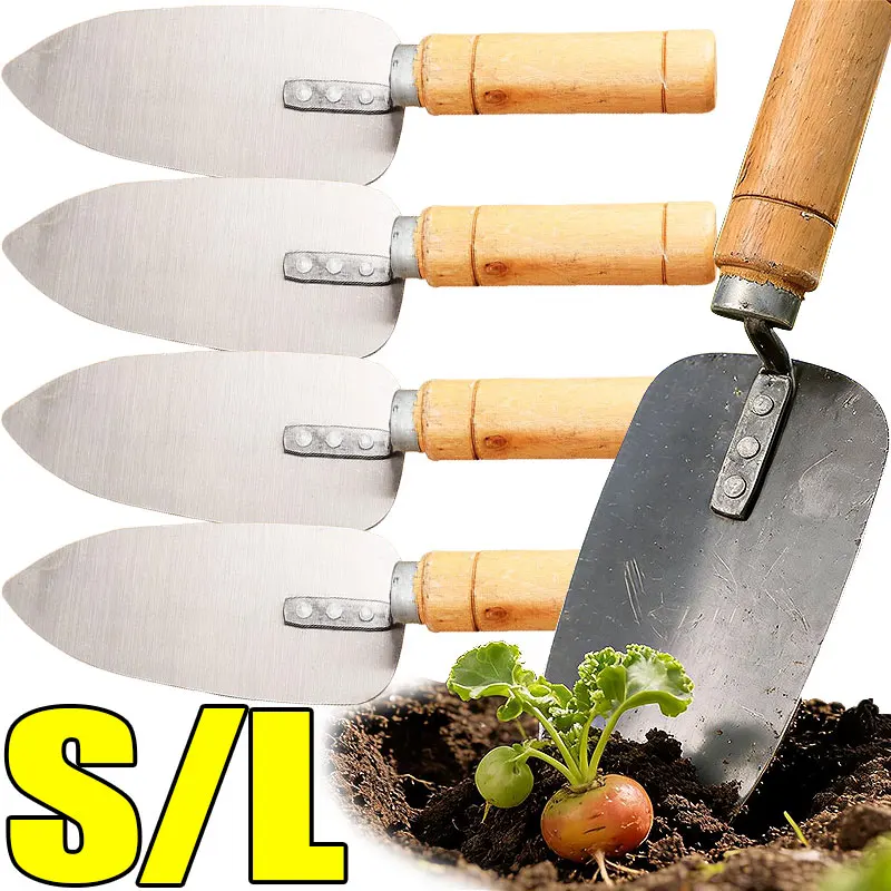 

Штукатурная кельма из марганцевой стали с деревянной ручкой, круглым наконечником, эргономичная, с заклепками, для кладки кирпича, ремонта стен, ручной инструмент для DIY, размеры S/L