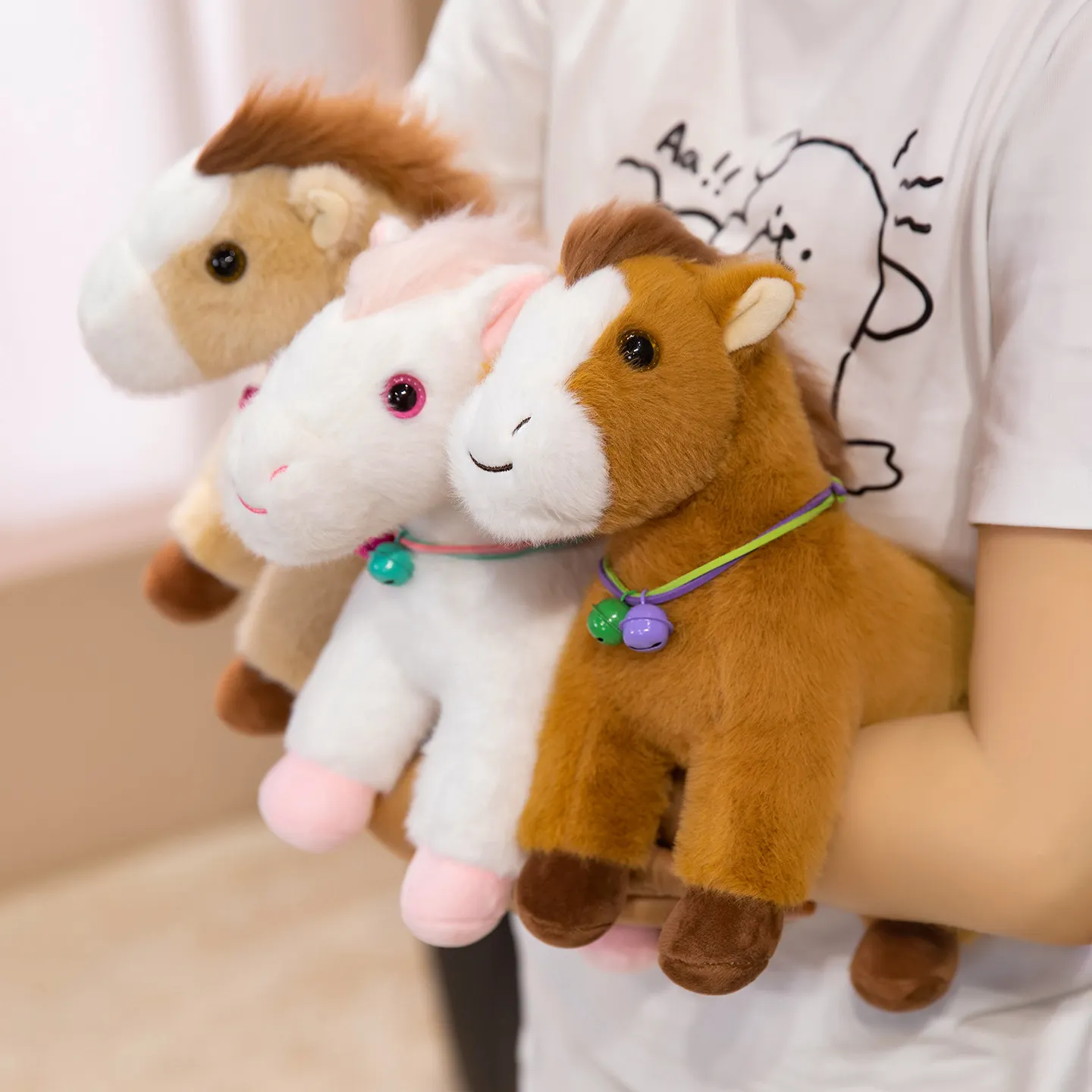 

Simulation Horse Plush Stuffed Toys Year of The Horse Mascot Doll Sleeping Pillow Soothing Doll Home Decoration Birthday Gifts
