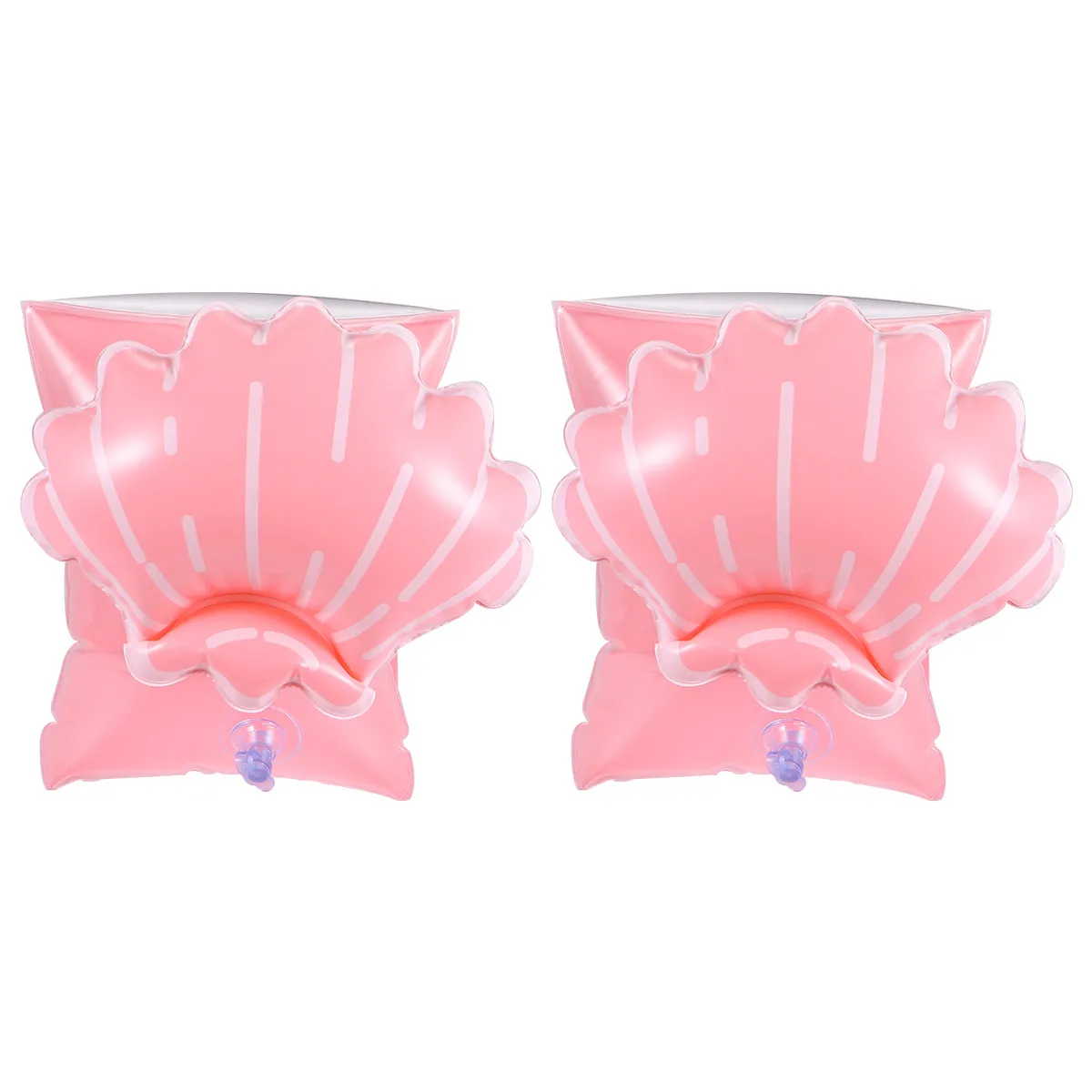 1Pair Shell Shaped Inflatable Arm Bands for Children Swim Learning Support Lightweight Foldable Floatation Sleeves Pool Beach