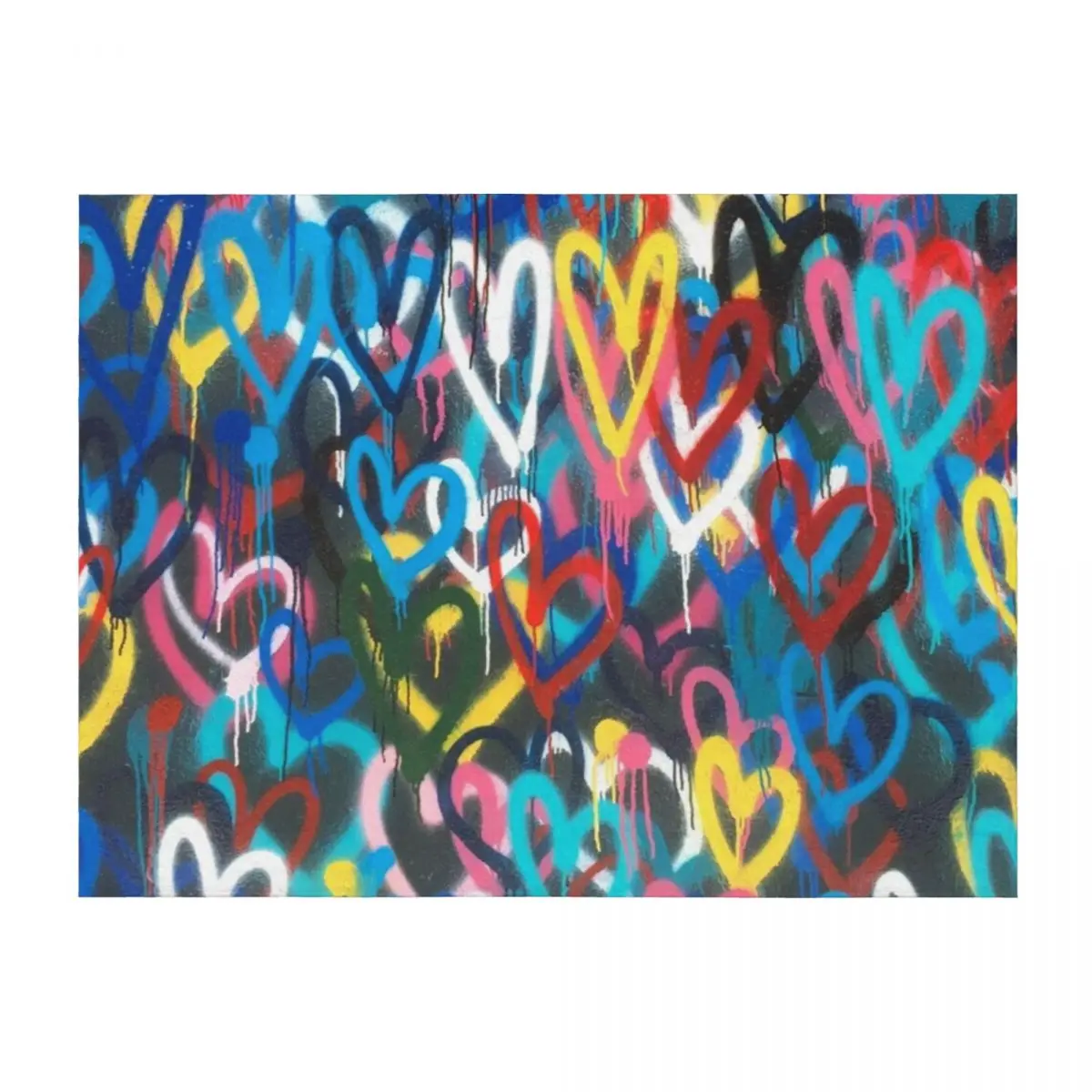 

Graffiti Hearts Throw Blanket christmas gifts Plaid on the sofa For Sofa Thin Sofas Blankets