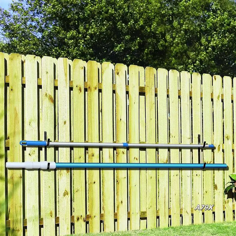 

Pool Pole Hanger 4Pc,Hooks For Telescopic Poles,Skimmers,Leaf Rakes,Nets,Brushes,Vacuum Hose,Garden Tools And Swimming