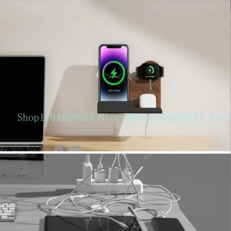 

652F 2 в 1 мобильные часы для часовых наушников Организаторы держатель настенный держатель легкий установка подставка для для