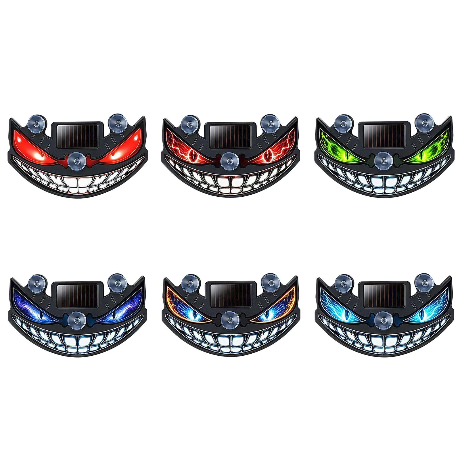 Animated Devil Eyes Light Solar and USB Powered Dynamic Windshield Ambient Lamp Flicker Signal Warning Lights for Car Windshield
