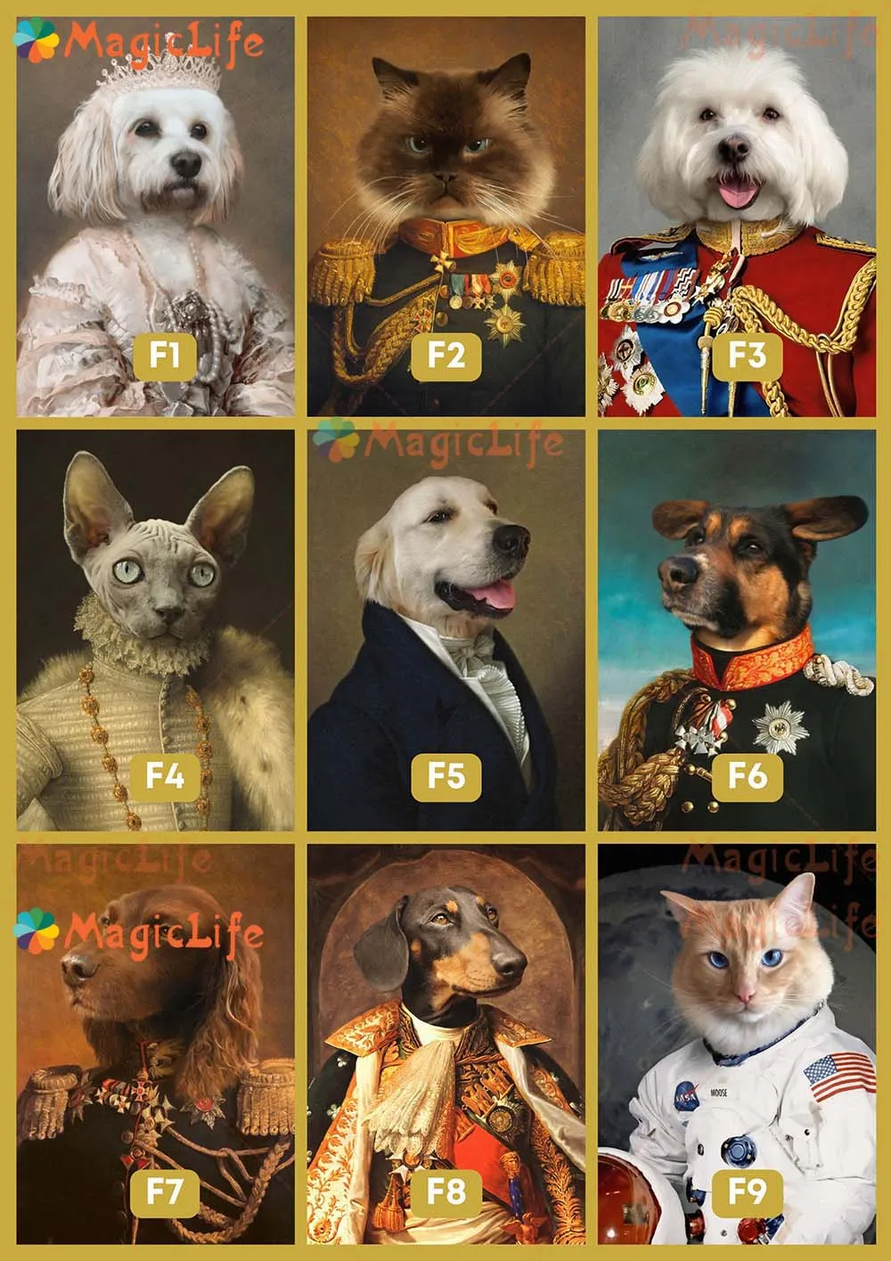 

Custom Animals Dog Cat General Portrait Posters Wall Pictures For Living Room Vintage Poster Wall Art Canvas Painting Unframed