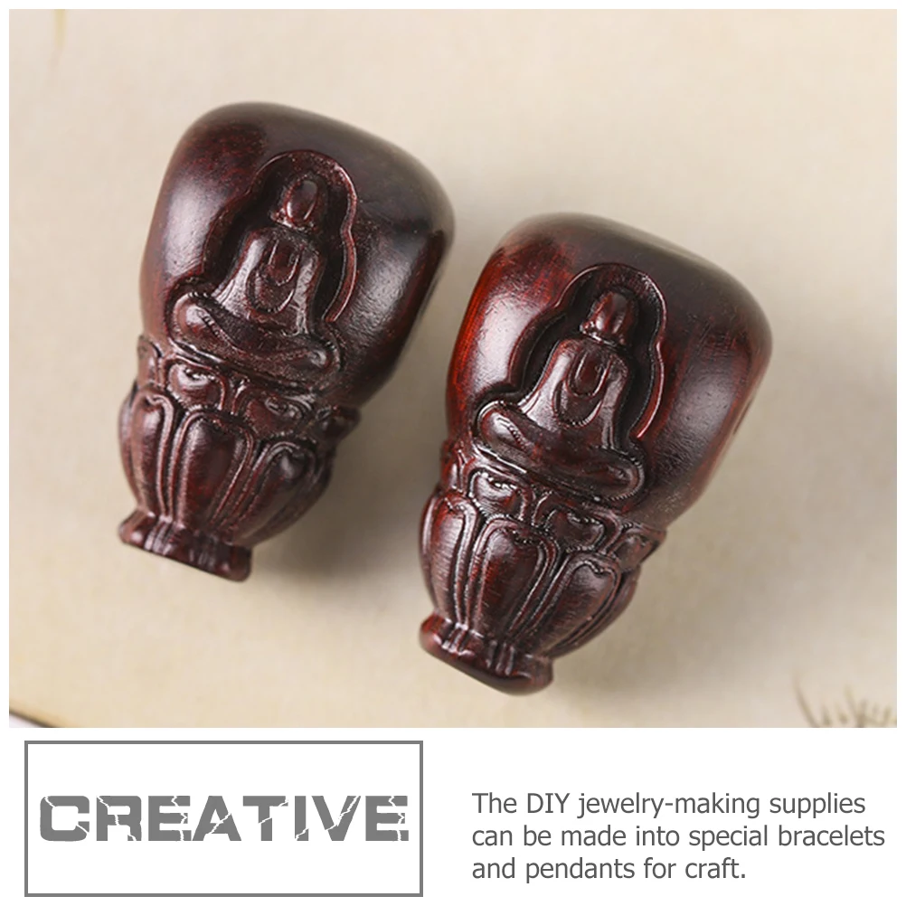 

1pcs Natural Rosewood Diy Wooden Craft Jewelry Bracelet Pendant Accessories Charms Loose Beads For Crafts Diy Supplies