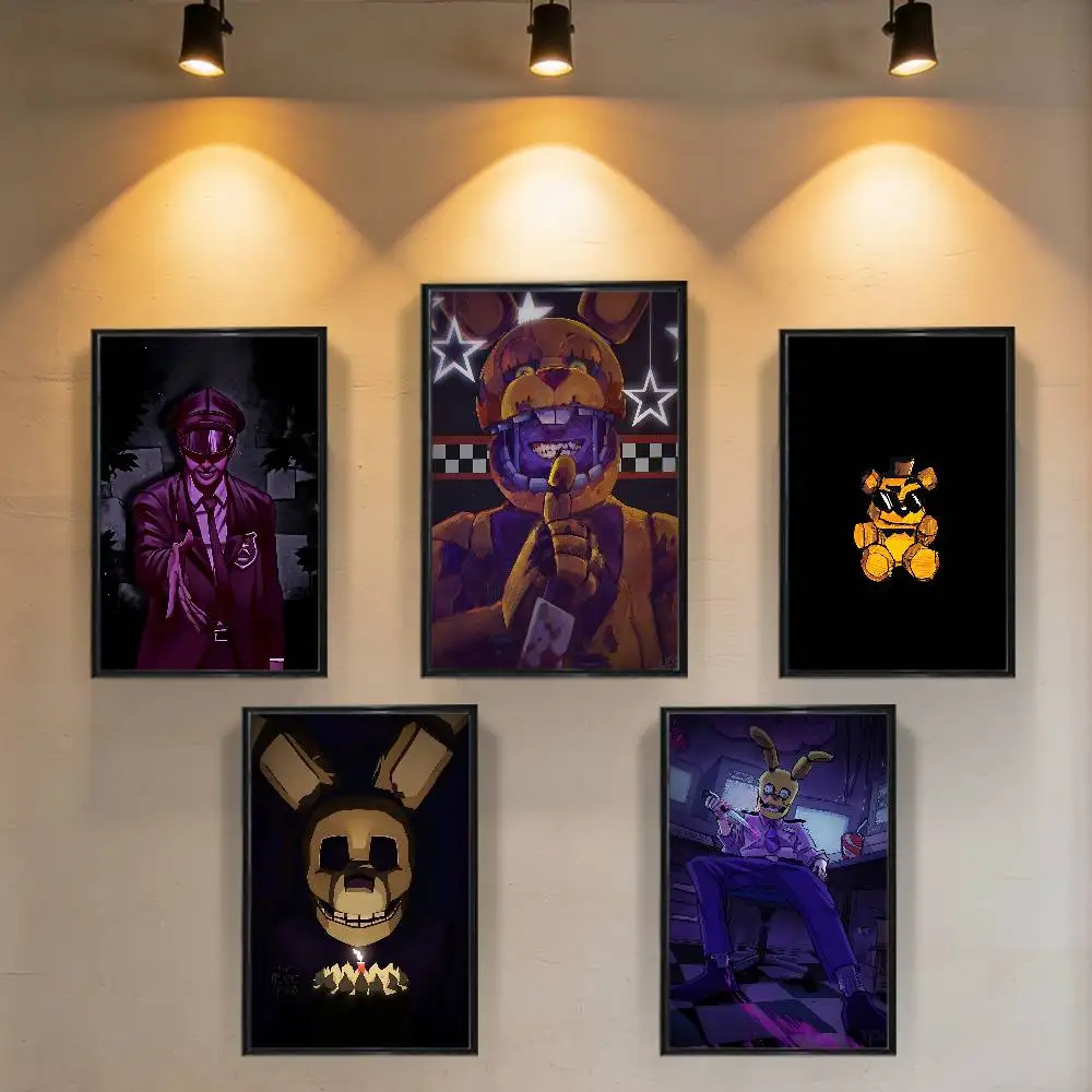 William Afton Springtrap Freddy FNAF Poster HD Art Sticky Wall Waterproof Home Living Room Bedroom