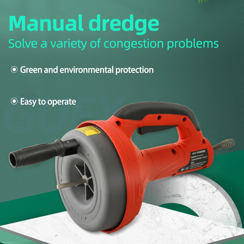 Household Electric Handle Pipe Dredging Machine Sewer Dredger Toilet Floor Drain Dredging Cleaning Machine Pipe Unclogger Sewer