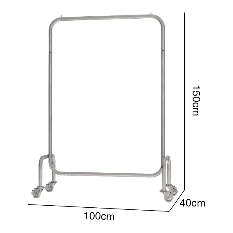

Стеллажи для магазина одежды: простые передвижные стеллажи из нержавеющей стали для демонстрации женской одежды.