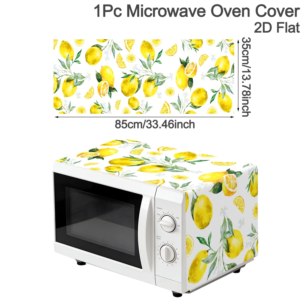 1pc Lemon Oven Dust Cover Fresh Lemon Printed Dustproof Polyester Machine Protector for Home Kitchen Appliance Dust Cover