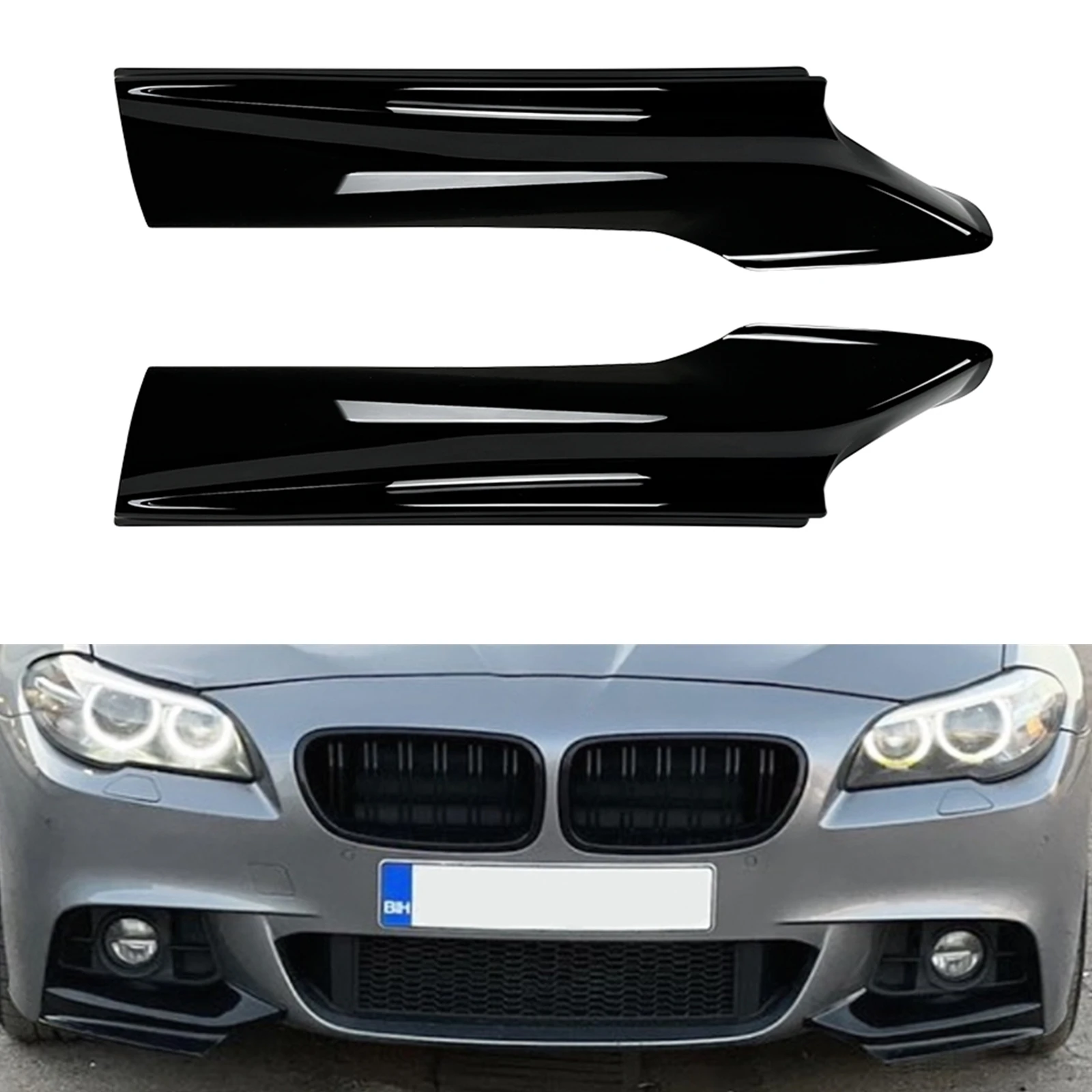 Front Bumper Side Cover Splitter Spoiler Corner For BMW 5 Series F10 F11 M Sport 520i 530i 2011-2017