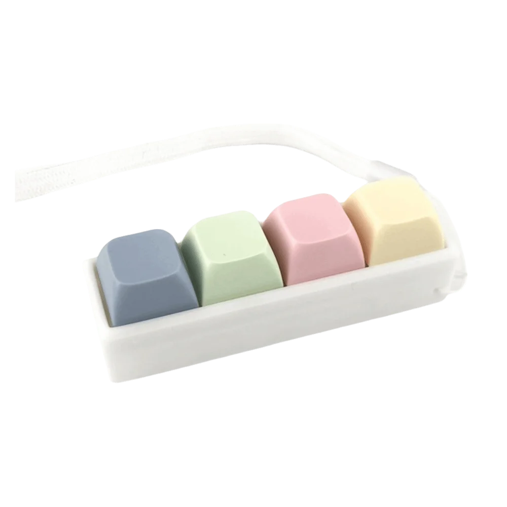 New 2/3/4 Keys Finger Keyboard Keycap Key Button Fidget Keychain Gadget Stress Relief Clicker Toy Adult