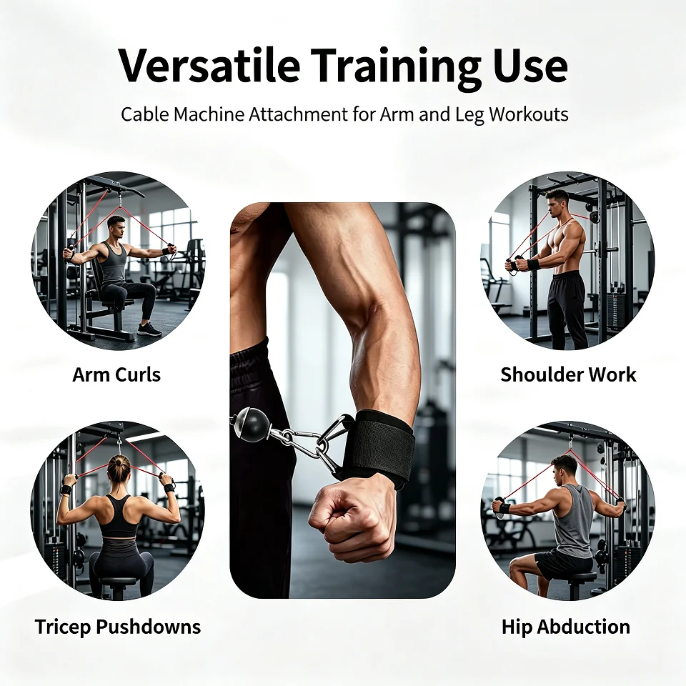 1 PC Robuste D-Ring Gewichtheber-Handgelenkriemen Verstellbare Deadlift-Riemen für Kabelmaschine, Fitnessstudio, Workout und Krafttraining – Detail 7