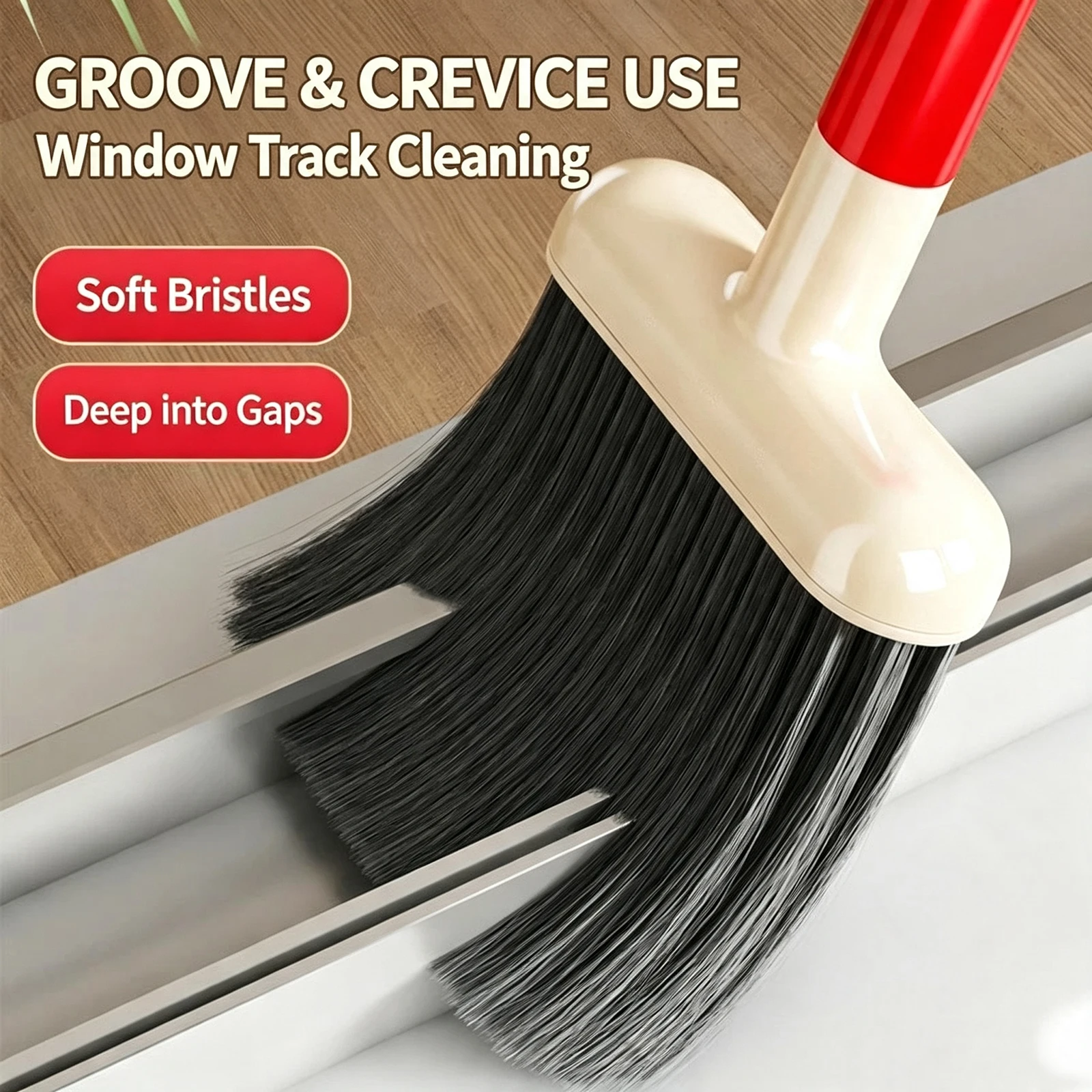Multi‑Purpose Soft Bristle Cleaning Brush,Handheld Dust Removal Brush For Car Vent Window Groove Sofa Gap Household Dusting Tool