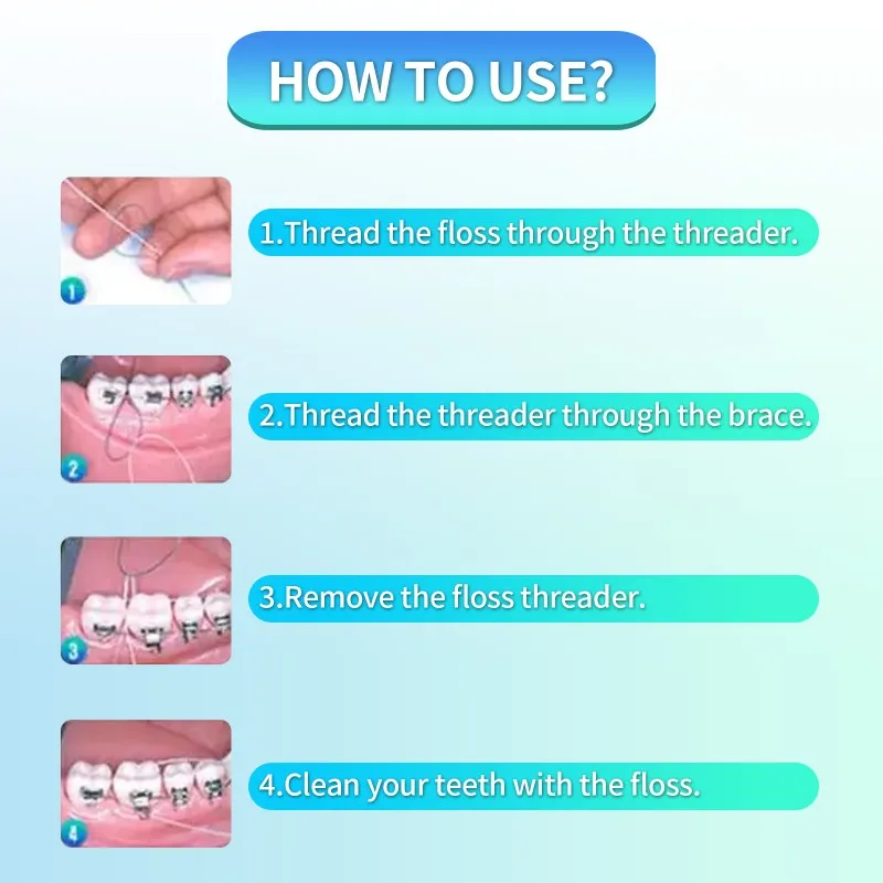 Lit-Pack Floss Threader Green for Crown Brace Bridge Implant 2box 8 Cases 280 Threaders and 2 box 12 Cases 432 Threaders