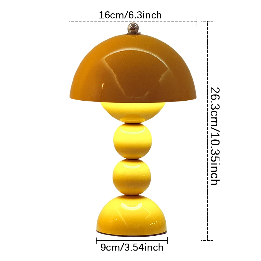 1 Stück Vintage Perlen-Pilz-Nachttischlampe, 3-Farben-Temperatur-Touch-LED-Licht, USB-betrieben, Schlafzimmerdekoration zum Verschenken – Detail 1