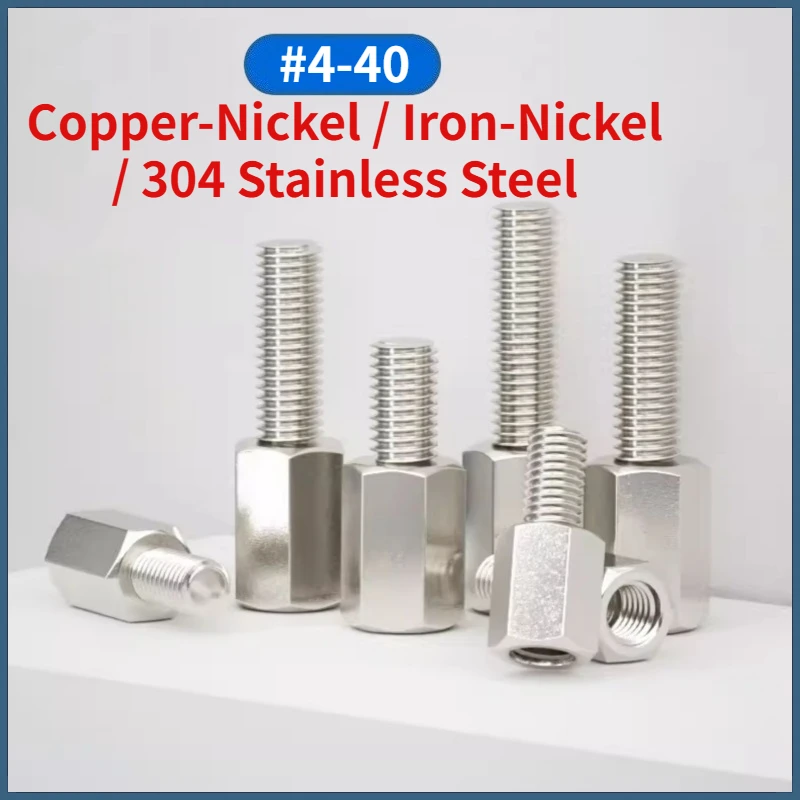 #4-40 UNC Copper/Iron Nickel Plated/304 Stainless Steel Male to Female Hex Standoff Board Stud Spacing Screws Bolt Column Spacer