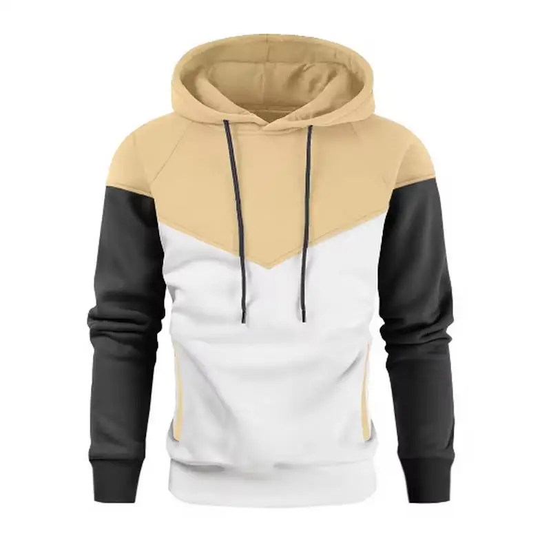 Einfarbiger Herren-Hoodie aus Fleece, warmer Herren-Sweatshirt, modischer Street-Casual-Herren-Pullover, lockerer, atmungsaktiver Jumper, Marken-Hoodie – Detail 5