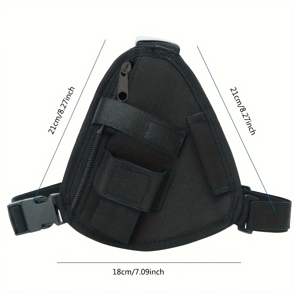 Borsa portaoggetti con tasca sul petto per walkie-talkie da esterno, portatile e leggera, con tasca con cerniera, staccabile e regolabile,